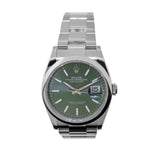 Rolex Datejust 36mm Stainless Steel Green Dial & Smooth Bezel 126200-Da Vinci Fine Jewelry