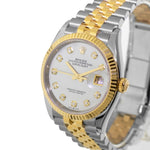 Rolex Datejust 36mm Yellow Gold & Steel MOP Diamond Dial & Fluted Bezel 126233-Da Vinci Fine Jewelry