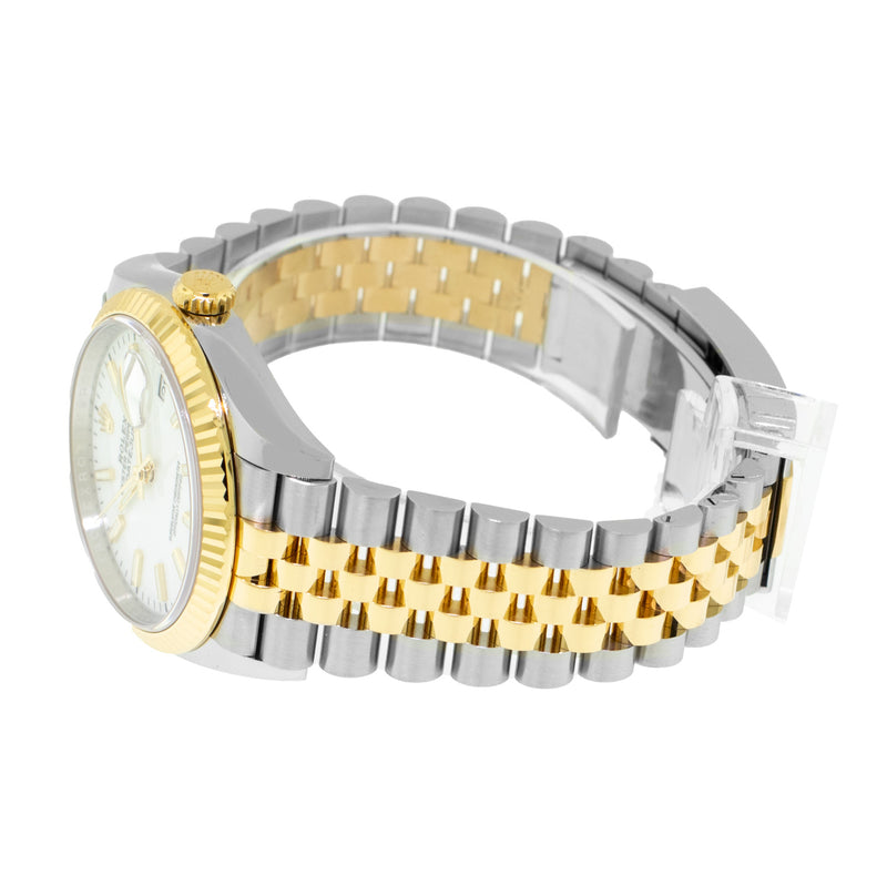 Rolex Datejust 36mm Yellow Gold & Steel White Index & Fluted Bezel 126233-Da Vinci Fine Jewelry