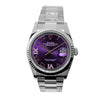 Rolex Datejust 36mm White Gold & Steel Purple Roman Dial Fluted Bezel 126234-Da Vinci Fine Jewelry