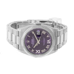 Rolex Datejust 36mm White Gold & Steel Purple Roman Dial Fluted Bezel 126234-Da Vinci Fine Jewelry