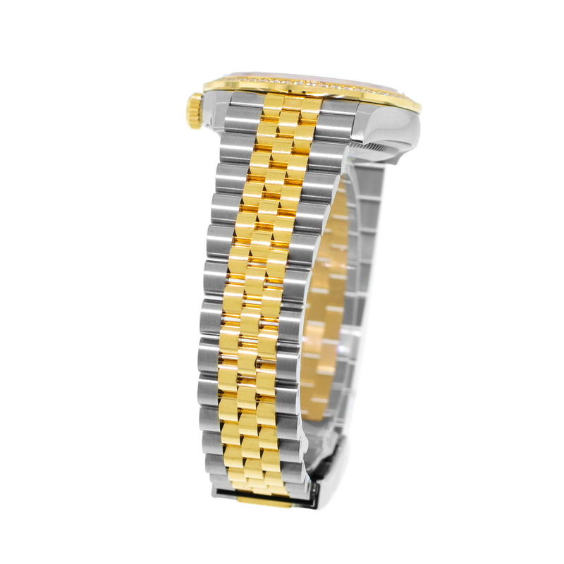 Rolex Datejust 36mm Yellow Gold & Steel Silver Roman Dial & Diamond Bezel 126283RBR-Da Vinci Fine Jewelry