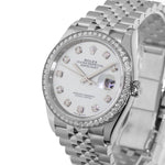 Rolex Datejust 36mm White Gold & Steel Mother of Pearl Diamond Dial Diamond Bezel 126284-Da Vinci Fine Jewelry