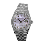 Rolex Datejust 36mm White Gold & Steel Mother of Pearl Diamond Dial Diamond Bezel 126284-Da Vinci Fine Jewelry