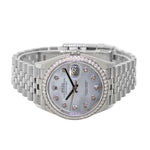 Rolex Datejust 36mm White Gold & Steel Mother of Pearl Diamond Dial Diamond Bezel 126284-Da Vinci Fine Jewelry
