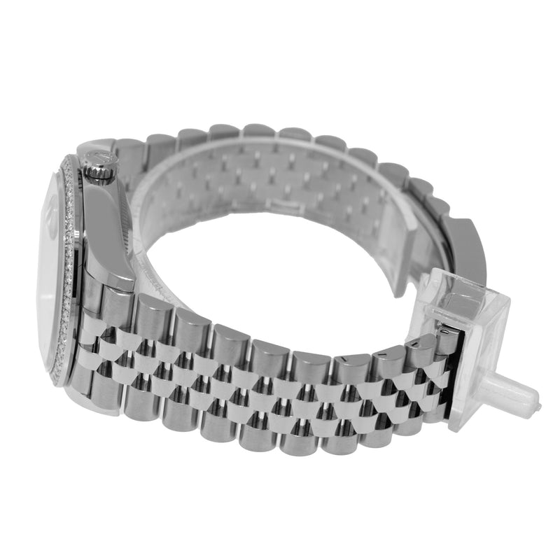 Rolex Datejust 36mm White Gold & Steel Mother of Pearl Diamond Dial Diamond Bezel 126284-Da Vinci Fine Jewelry