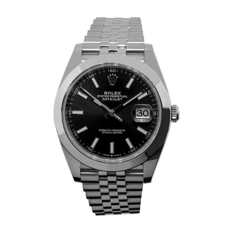 Rolex Datejust II 41mm Stainless Steel Black Index Dial & Smooth Bezel 126300-Da Vinci Fine Jewelry