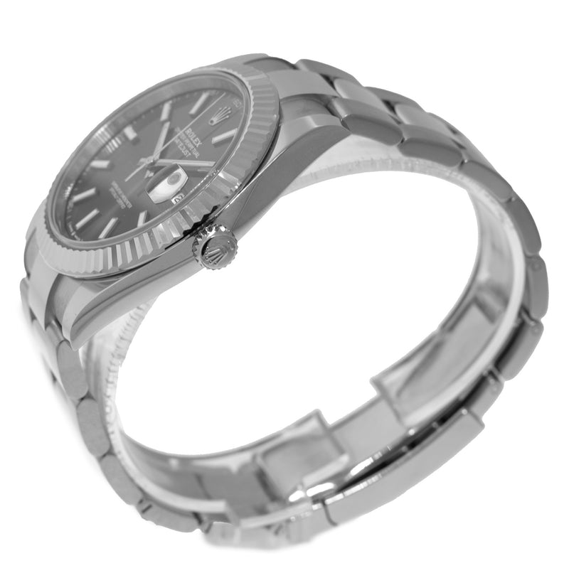 Rolex Datejust II 41mm Stainless Steel Rhodium Index Dial 18K White Gold Fluted Bezel 126334-Da Vinci Fine Jewelry