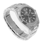 Rolex Datejust II 41mm Stainless Steel Rhodium Index Dial 18K White Gold Fluted Bezel 126334-Da Vinci Fine Jewelry
