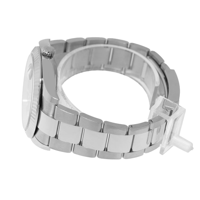 Rolex Datejust II 41mm Stainless Steel Rhodium Index Dial 18K White Gold Fluted Bezel 126334-Da Vinci Fine Jewelry