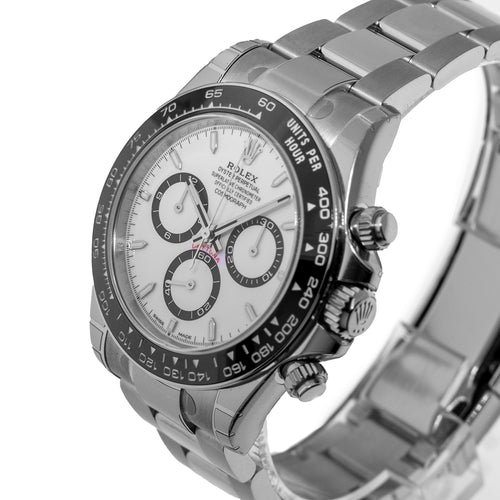 Rolex Daytona "White Panda" New Old Stock 40mm Stainless Steel White Dial & Black Bezel 126500-Da Vinci Fine Jewelry