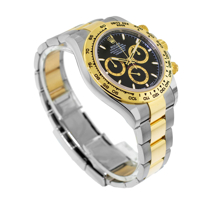 Rolex Daytona 40mm Yellow Gold and Steel Black Index Dial & Gold Bezel 126503-Da Vinci Fine Jewelry