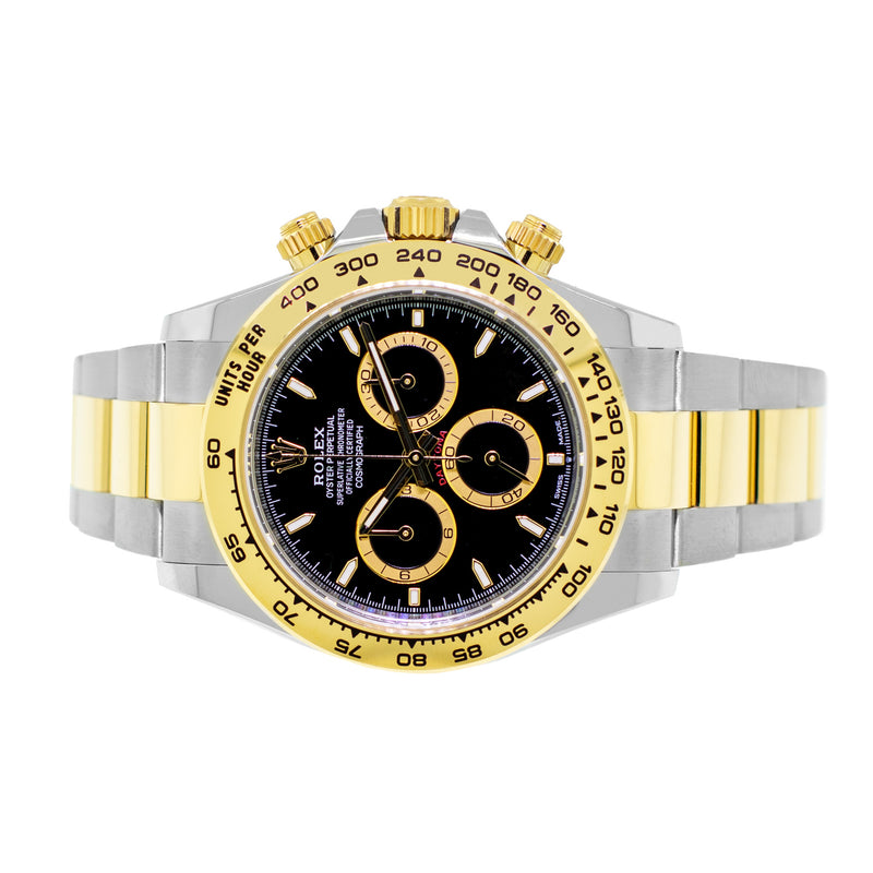 Rolex Daytona 40mm Yellow Gold and Steel Black Index Dial & Gold Bezel 126503-Da Vinci Fine Jewelry