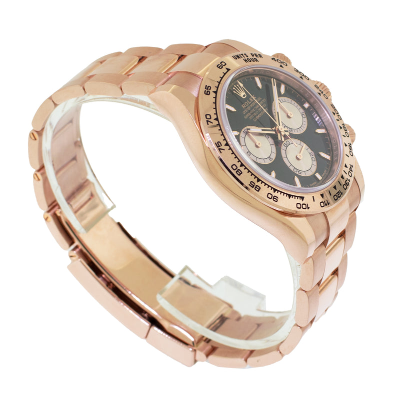 Rolex Daytona 40mm Everose Gold Black Index Dial & Gold Bezel 126505-Da Vinci Fine Jewelry