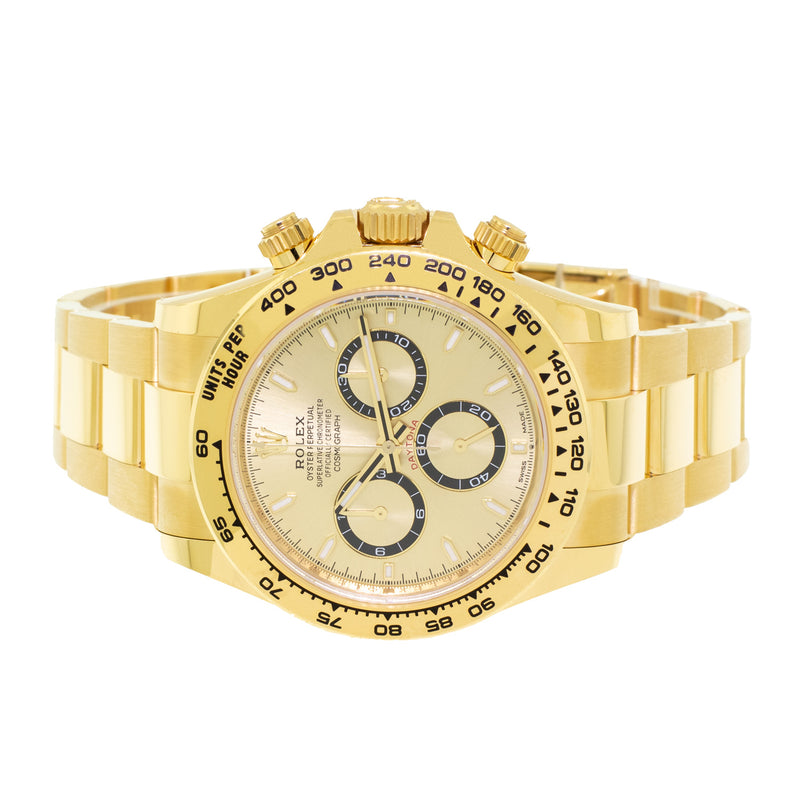 Rolex Daytona 40mm Yellow Gold Champagne Index Dial & Gold Bezel 126508-Da Vinci Fine Jewelry