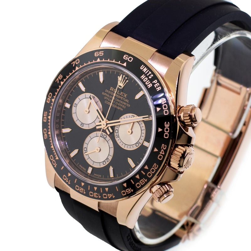 Rolex Daytona 40mm Everose Gold Black Dial & Black Bezel 126515-Da Vinci Fine Jewelry