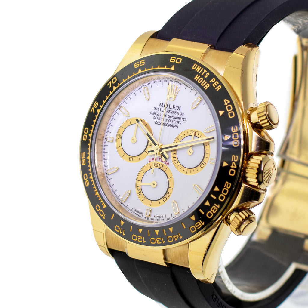 Rolex Daytona 40mm Yellow Gold White Dial & Black Bezel 126518