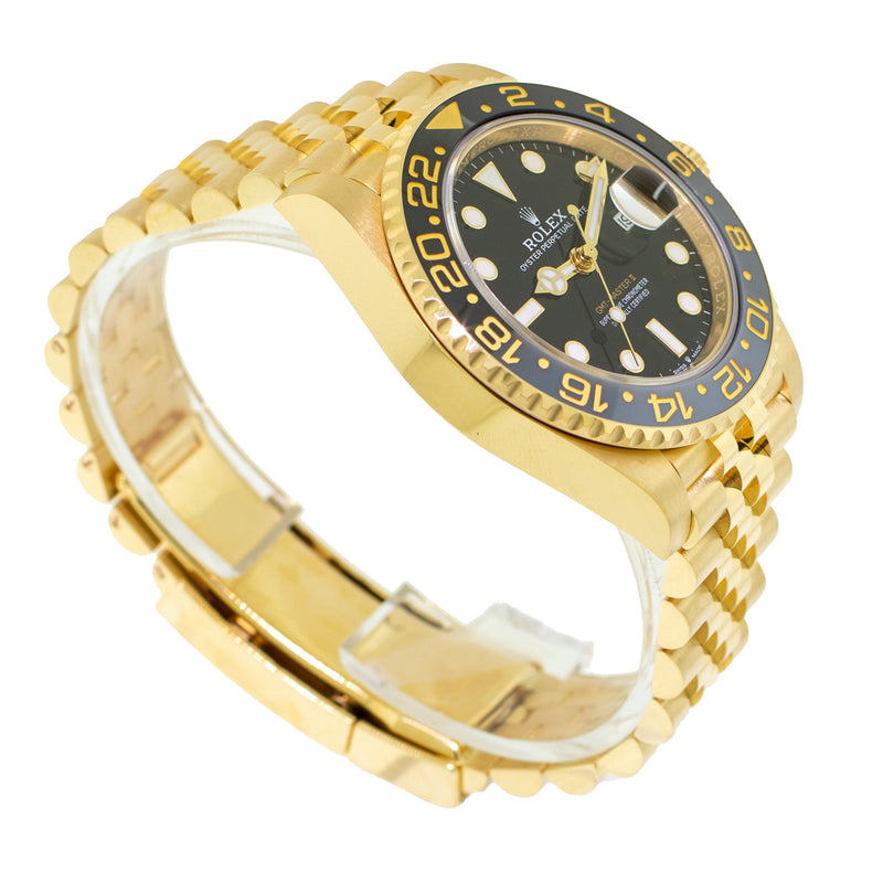 Rolex GMT-Master II 40mm Yellow Gold Black Dial & Black/Grey Bezel 126718GRNR-Da Vinci Fine Jewelry