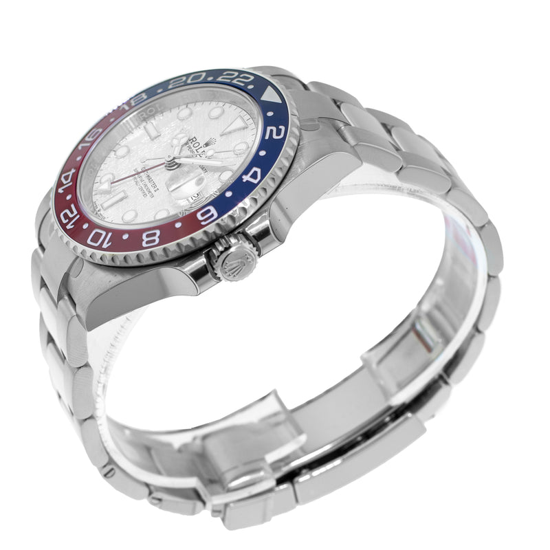 Rolex GMT-Master II "Superman" 40mm White Gold Meteorite Dial & Red & Blue Bezel 126719BLRO-Da Vinci Fine Jewelry
