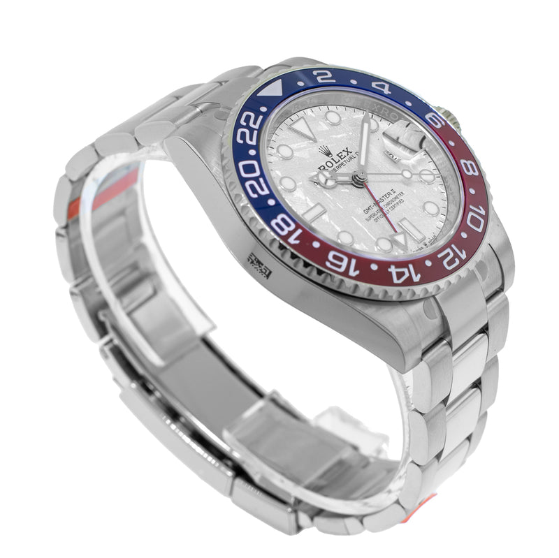 Rolex GMT-Master II "Superman" 40mm White Gold Meteorite Dial & Red & Blue Bezel 126719BLRO-Da Vinci Fine Jewelry