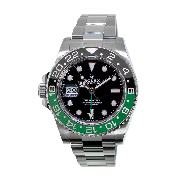 Rolex GMT-Master II "Sprite" 40mm New Old Stock Stainless Steel Black Dial & Black & Green Bezel 126720VTNR-Da Vinci Fine Jewelry