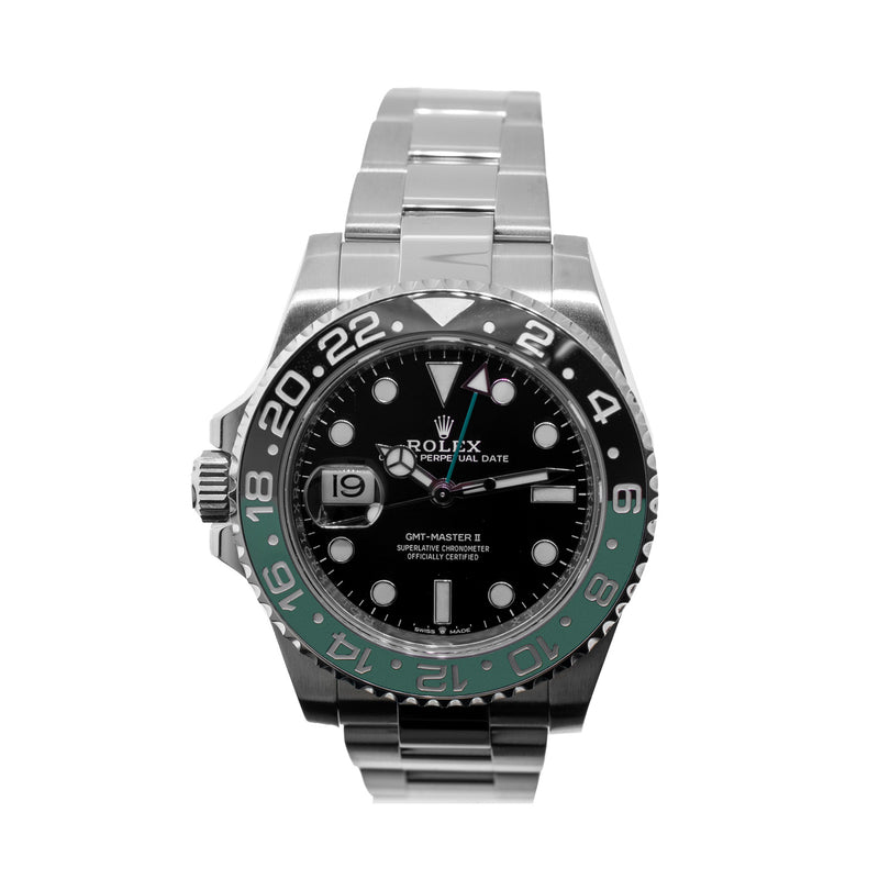 Rolex GMT-Master II "Sprite" 40mm Stainless Steel Black Dial & Black & Green Bezel 126720-Da Vinci Fine Jewelry