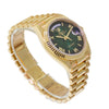 Rolex Day-Date 36mm Yellow Gold Green Hombre Roman Dial & Fluted Bezel 128238-Da Vinci Fine Jewelry
