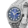 Rolex Day-Date 36mm White Gold Blue Ombre Diamond Dial Diamond Bezel President 128349-Da Vinci Fine Jewelry
