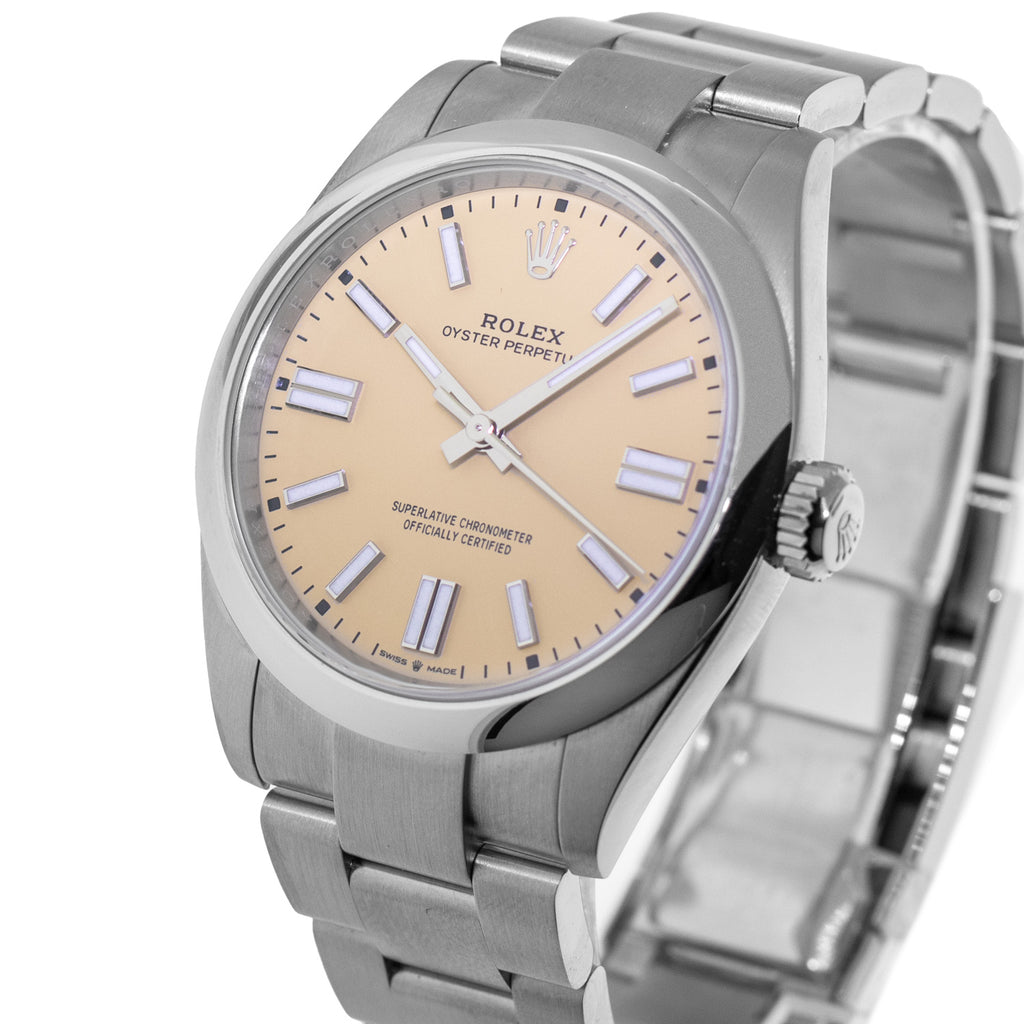 Rolex Oyster Perpetual 41mm Stainless Steel Beige Index Dial with