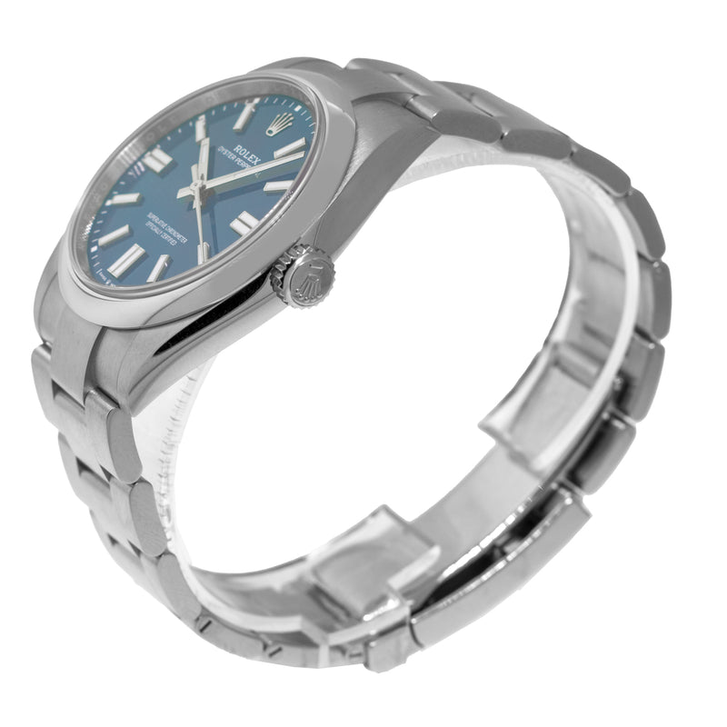 Rolex NEW RELEASE 2025 Oyster Perpetual 41mm Stainless Steel Blue Index Dial & Smooth Bezel 134300-Da Vinci Fine Jewelry