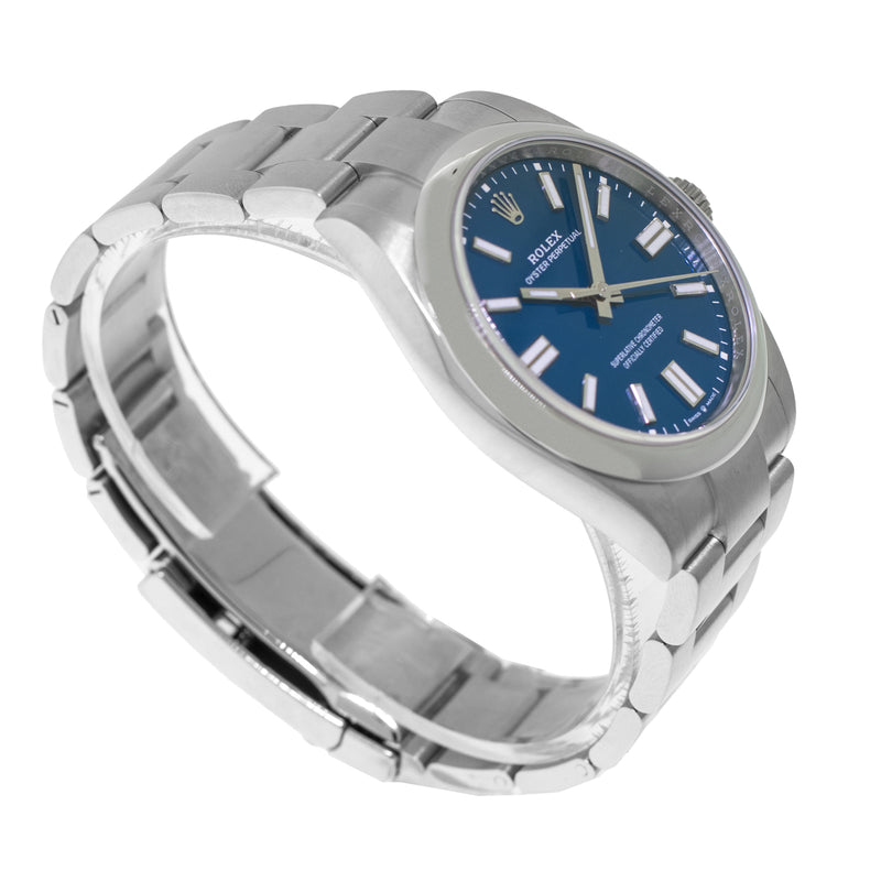 Rolex NEW RELEASE 2025 Oyster Perpetual 41mm Stainless Steel Blue Index Dial & Smooth Bezel 134300-Da Vinci Fine Jewelry