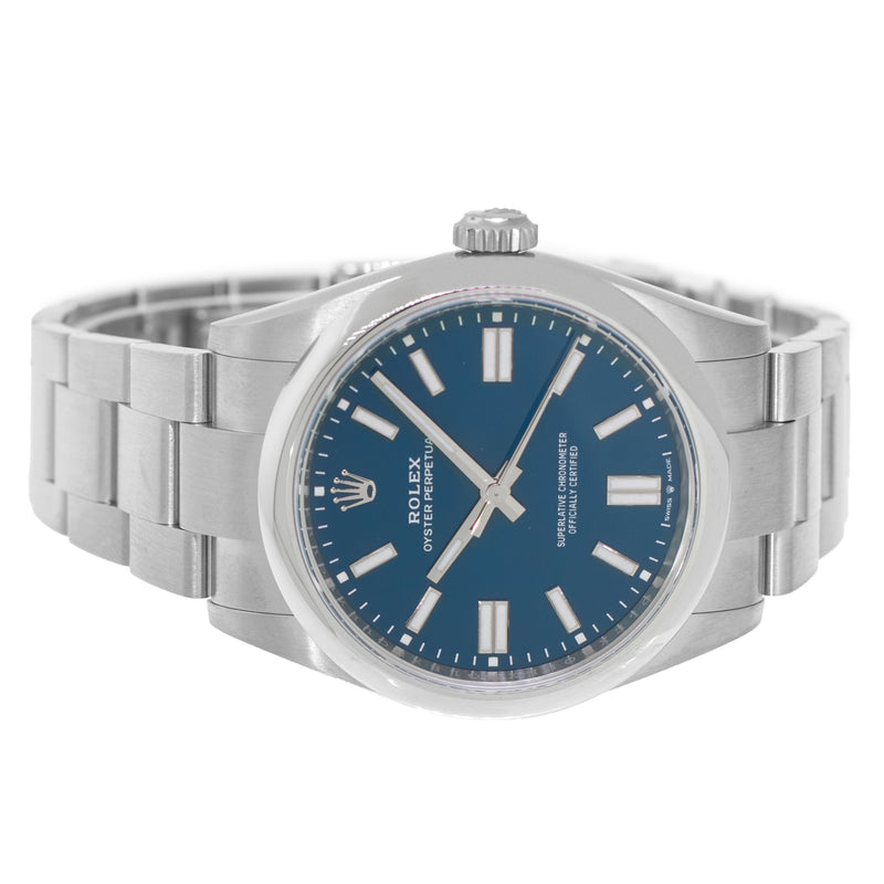 Rolex NEW RELEASE 2025 Oyster Perpetual 41mm Stainless Steel Blue Index Dial & Smooth Bezel 134300-Da Vinci Fine Jewelry