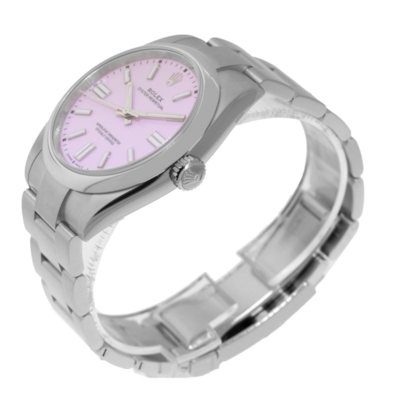 Rolex Oyster Perpetual 41mm Stainless Steel Candy Pink Index Dial