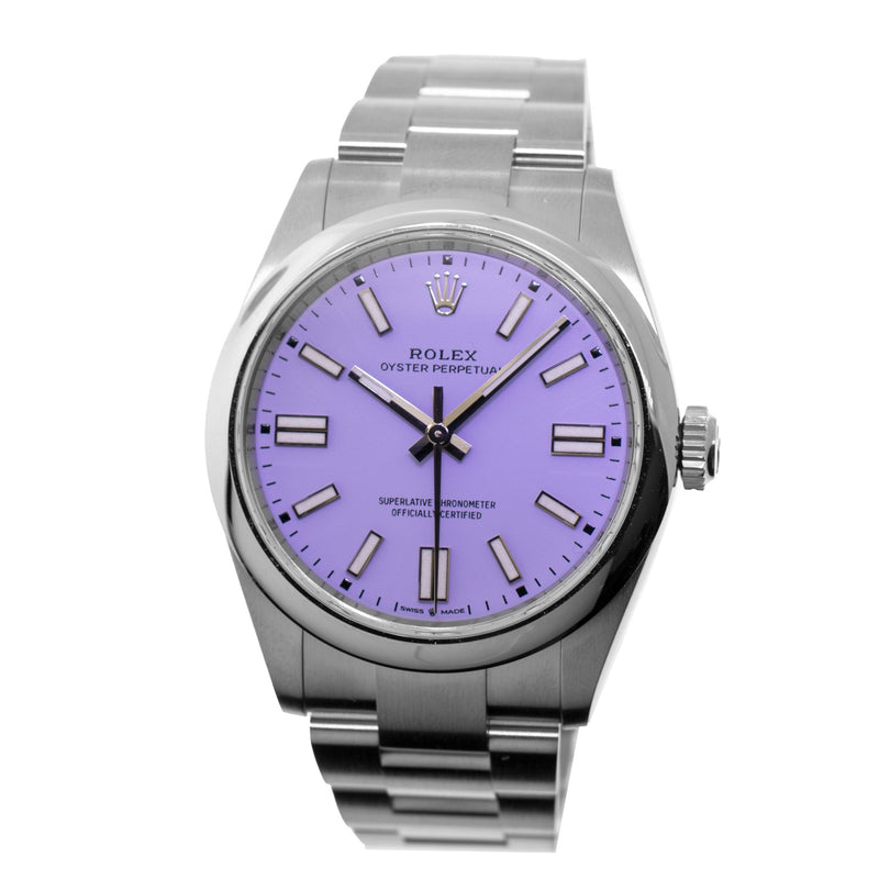Rolex Oyster Perpetual 41mm Stainless Steel Lavender Index Dial