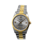 Rolex Oyster Perpetual 34mm 18K Yellow Gold & Steel Slate Arabic Dial Smooth Bezel 14203-Da Vinci Fine Jewelry