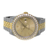 Rolex Datejust 36mm Yellow Gold & Steel Champagne Index Dial & Diamond Bezel 16233-Da Vinci Fine Jewelry