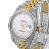 Rolex Datejust 36mm Yellow Gold & Steel White Roman Dial & Diamond Bezel 16233-Da Vinci Fine Jewelry