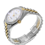 Rolex Datejust 36mm Yellow Gold & Steel White Roman Dial & Diamond Bezel 16233-Da Vinci Fine Jewelry