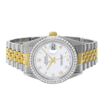 Rolex Datejust 36mm Yellow Gold & Steel White Roman Dial & Diamond Bezel 16233-Da Vinci Fine Jewelry