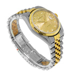 Rolex Datejust 36mm Yellow Gold Steel Champagne Jubilee Diamond Dial Fluted Bezel 16233-Da Vinci Fine Jewelry