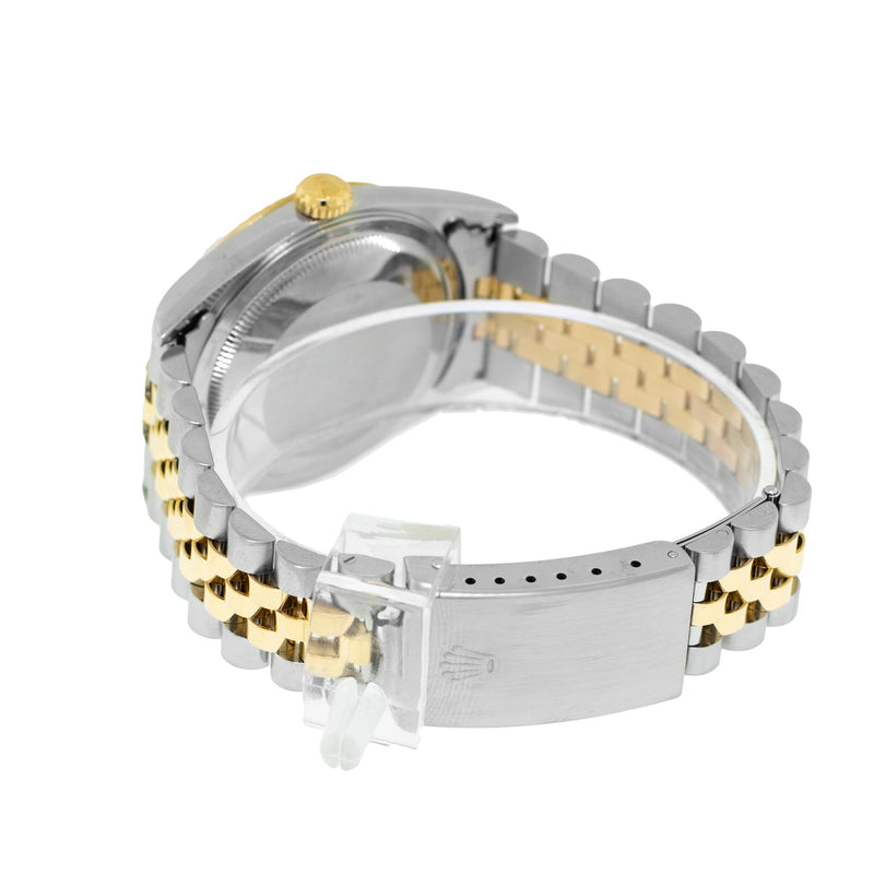 Rolex Datejust 36mm Yellow Gold & Steel White Index Dial & Fluted Bezel 16233-Da Vinci Fine Jewelry