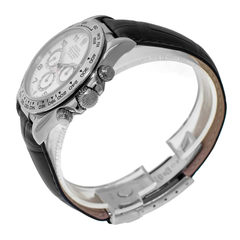 Rolex Daytona 40mm 18K White Gold White Arabic Dial & White Gold Bezel 16519 Zenith-Da Vinci Fine Jewelry