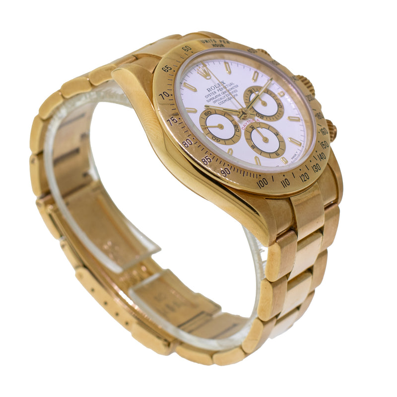 Rolex Daytona 40mm 18K Yellow Gold White Dial & Yellow Gold Bezel 16528 - unpolished-Da Vinci Fine Jewelry