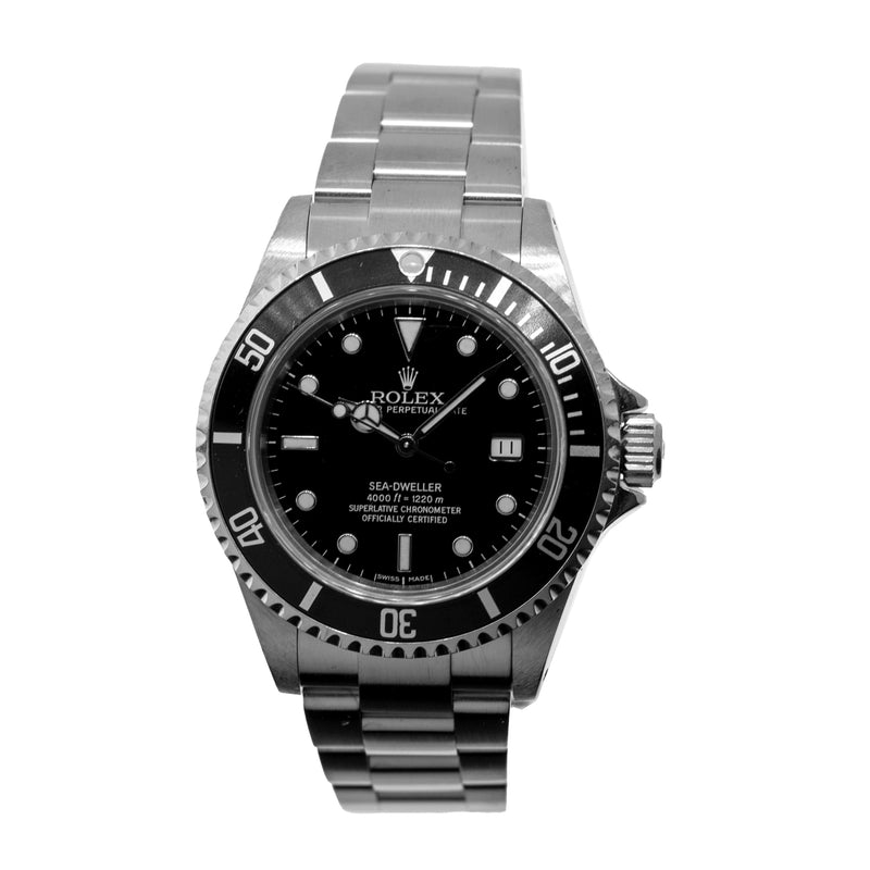 Rolex Sea-Dweller 40mm Stainless Steel Black Dial Black Bezel 16600 - Papers-Da Vinci Fine Jewelry