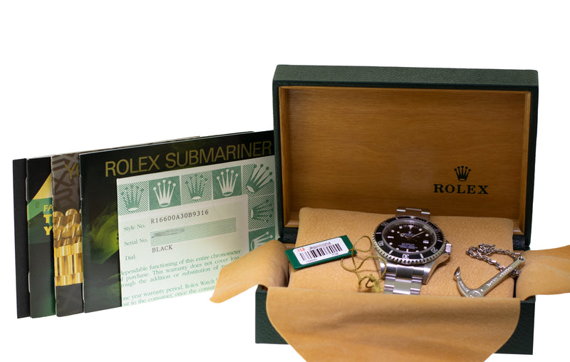 Rolex Sea-Dweller 40mm Stainless Steel Black Dial Black Bezel 16600 - Papers-Da Vinci Fine Jewelry