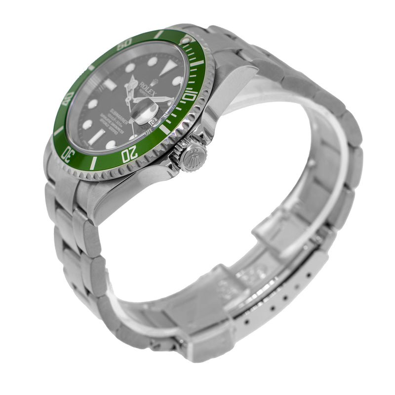 Rolex Submariner Date 40mm Stainless Steel Black Dial & Green Bezel "Kermit" 16610LV-Da Vinci Fine Jewelry