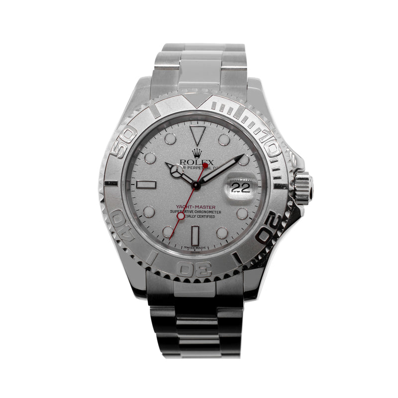 Rolex Yacht-Master 40mm Platinum & Steel Platinum Dial Platinum Bezel 16622-Da Vinci Fine Jewelry