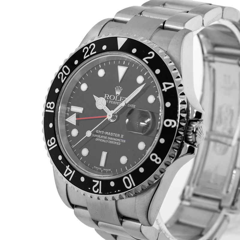 Rolex GMT-Master II 40mm Stainless Steel Black Dial & Black Aluminum Bezel 16710-Da Vinci Fine Jewelry