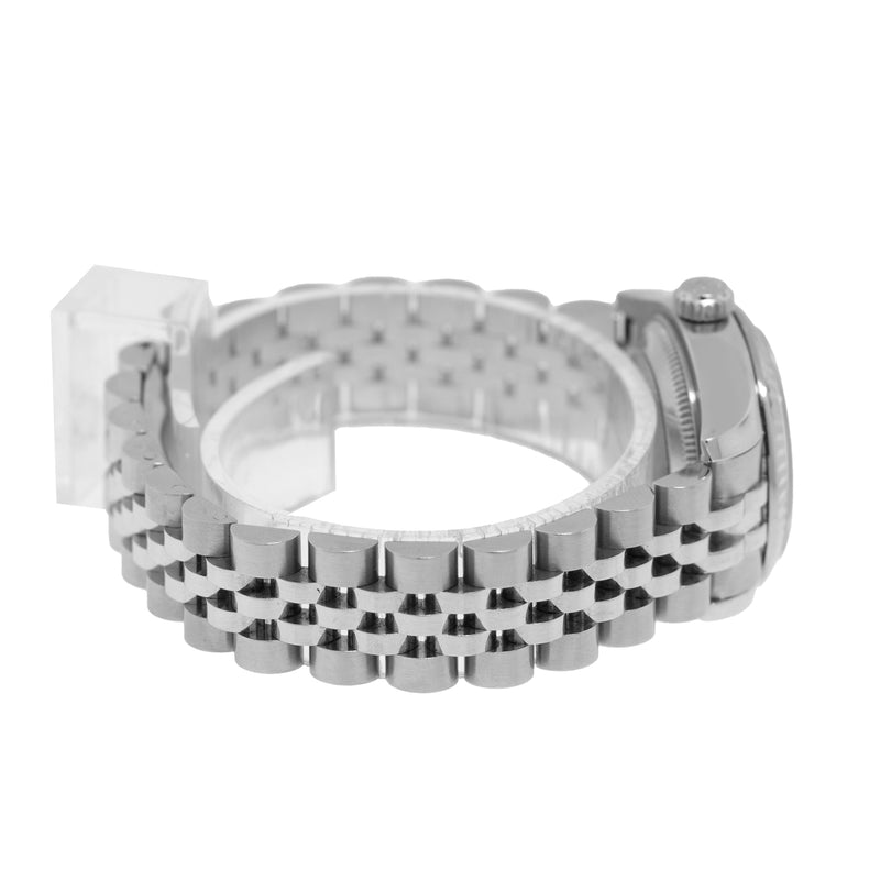 Rolex Datejust 26mm White Gold Steel White Roman Dial Fluted Bezel 179174-Da Vinci Fine Jewelry