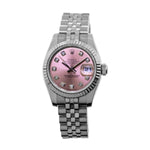 Rolex Lady-Datejust 26mm White Gold & Steel Pink Diamond Dial & Fluted Bezel 179174-Da Vinci Fine Jewelry